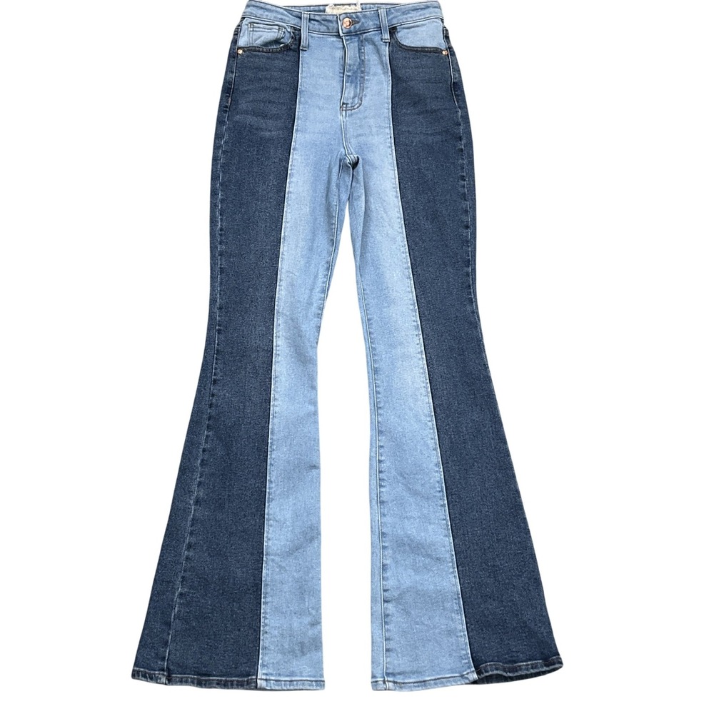 Altard State Jeans Women 28/7 ACT 26W 33L Blue 2 Tone Flare Denim Stretch Skater